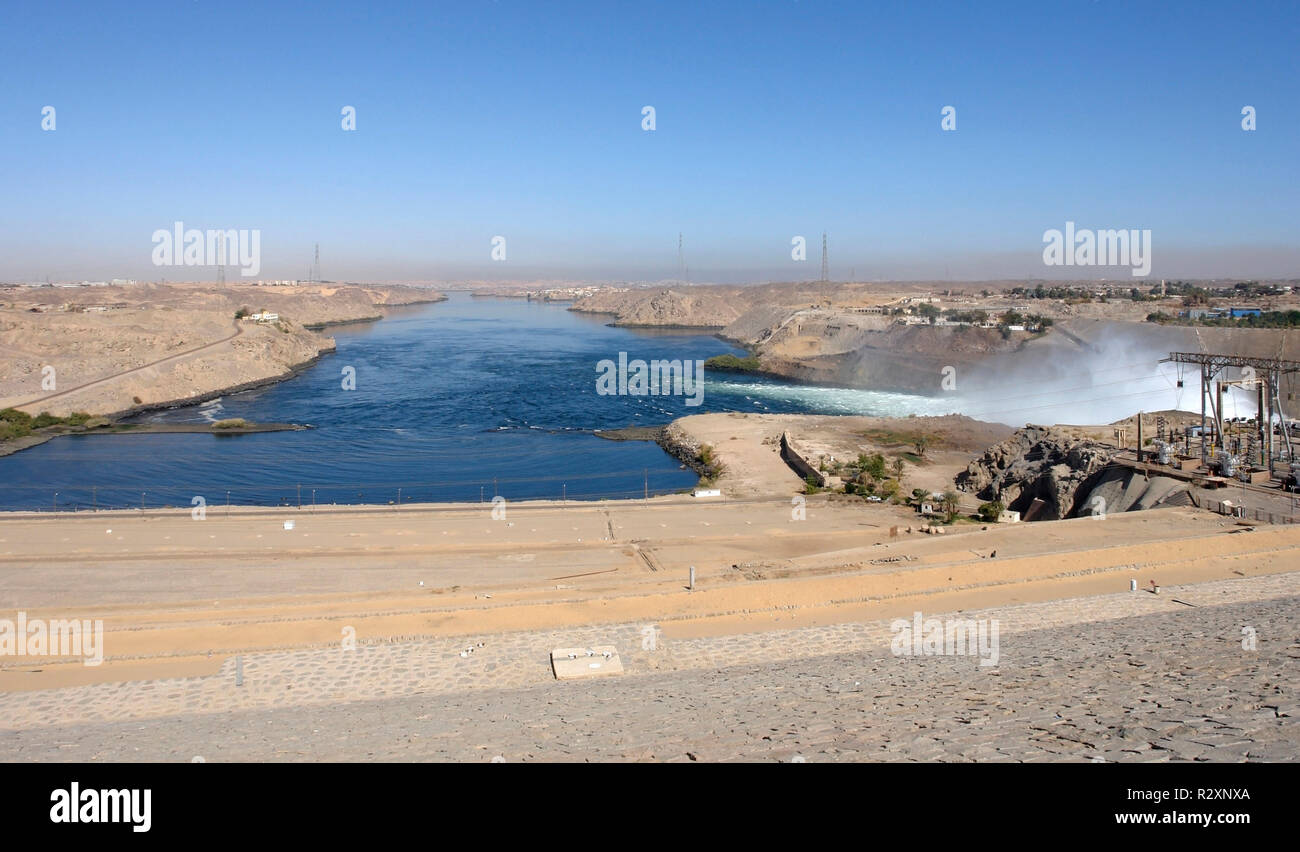 around aswan dam in egypt Stock Photo