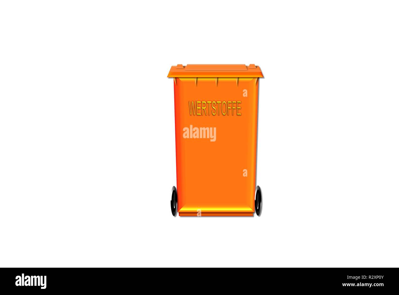 new orange recycle bin Stock Photo Alamy