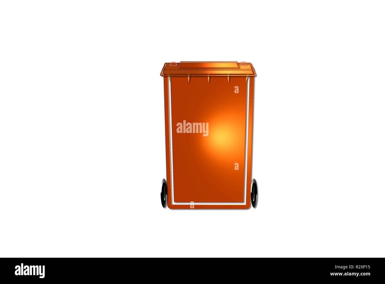 new orange recycling bin Stock Photo Alamy