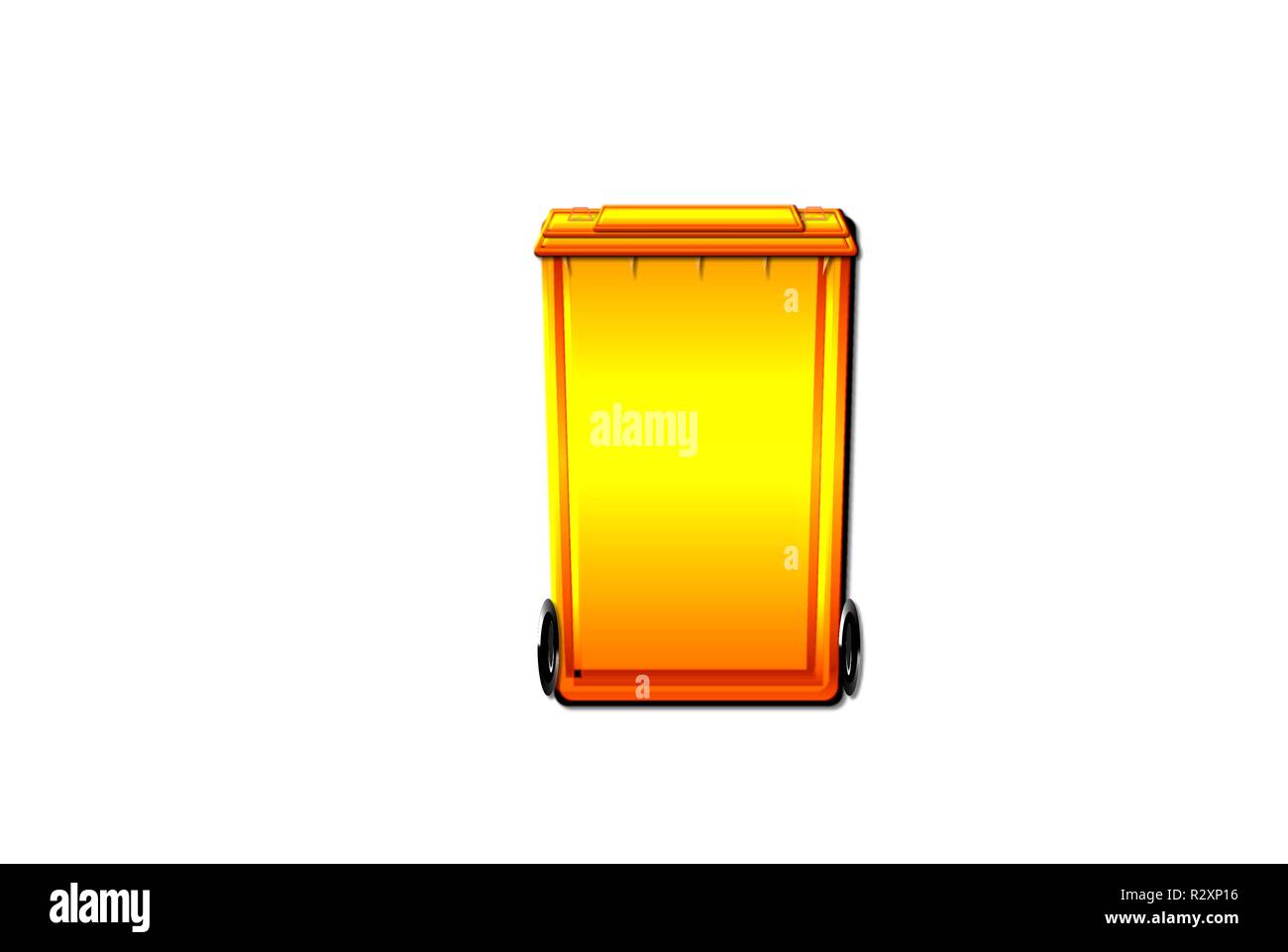 new orange recycling bin Stock Photo Alamy