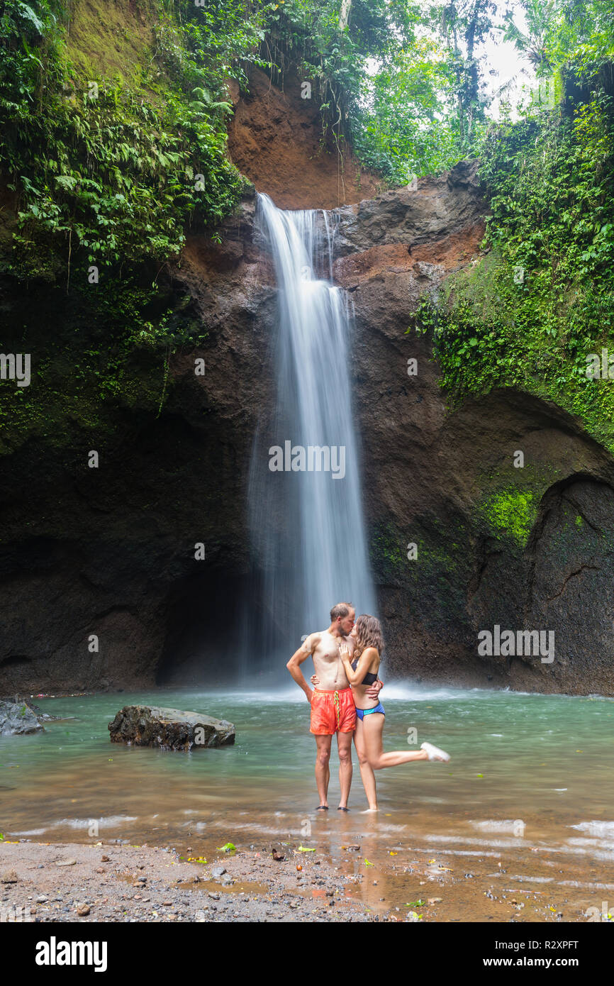 Woman waterfall in bali hi-res stock photography and images - Alamy