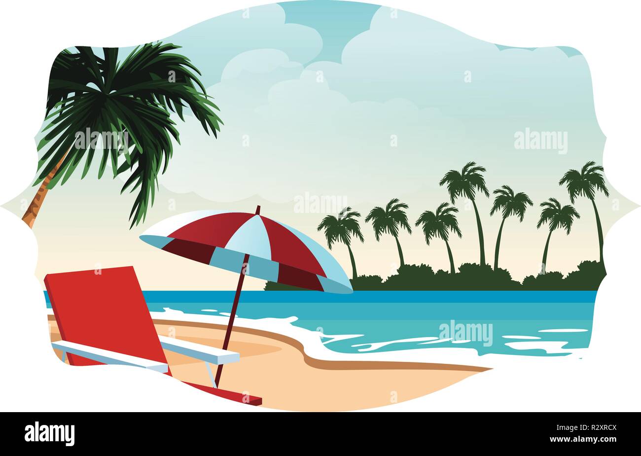 Beach and island scenery Stock Vector Image & Art - Alamy