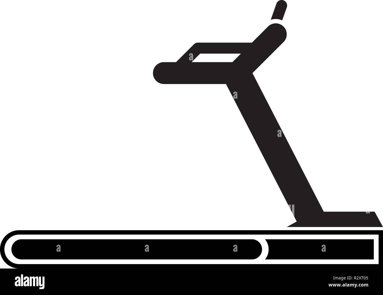 Treadmill machine icon black color vector I flat style simple image