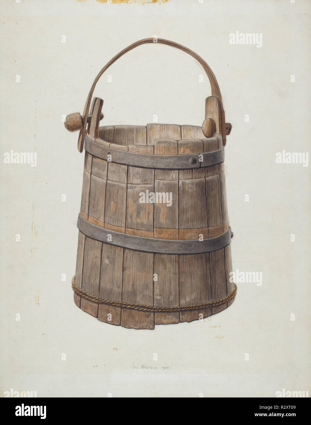 Milk Bucket. Dated: 1939. Dimensions: overall: 35.5 x 27.9 cm (14 x 11 in.)  Original IAD Object: 14 3/4' high; top: 7 1/2' in diameter; bottom: 8 1/2' in diameter. Medium: watercolor and graphite on paperboard. Museum: National Gallery of Art, Washington DC. Author: Jacob Gielens. Stock Photo