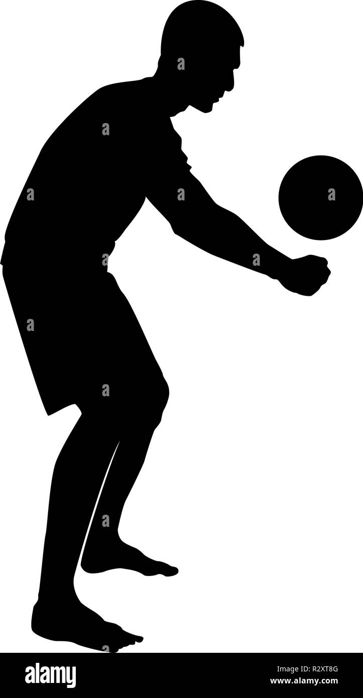 Volleyball Player Hits The Ball With Bottom Silhouette Side View Attack Ball Icon Black Color Vector I Flat Style Simple Image Stock Vector Image Art Alamy