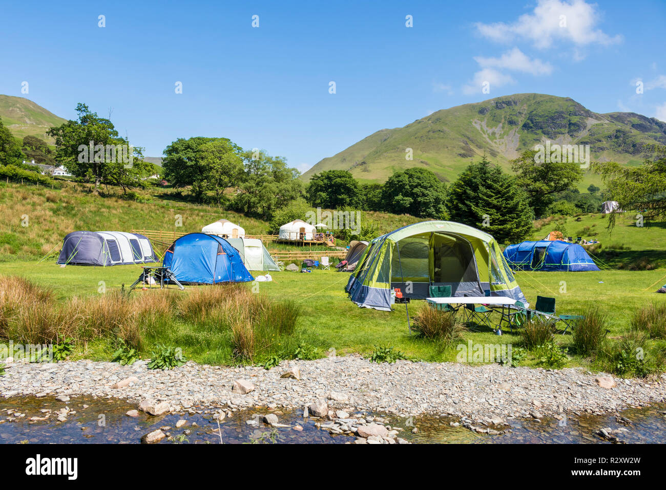 Lake District Uk Buttermere Lake District National Park People Camping At Syke Farm Campsite Buttermere Cumbria England Uk Gb Europe Stock Photo Alamy