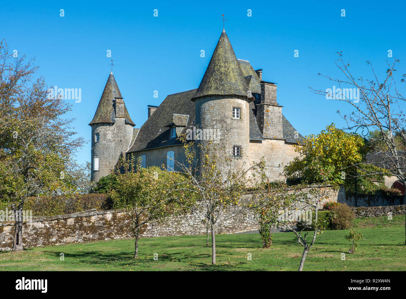 Affieux Central France Overview Of The Castle In The Village On The Millevaches Plateau In The Millevaches Regional Nature Park In The Former Ad Stock Photo Alamy