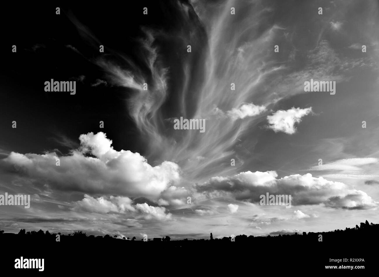 bad weather clouds cirrus Stock Photo