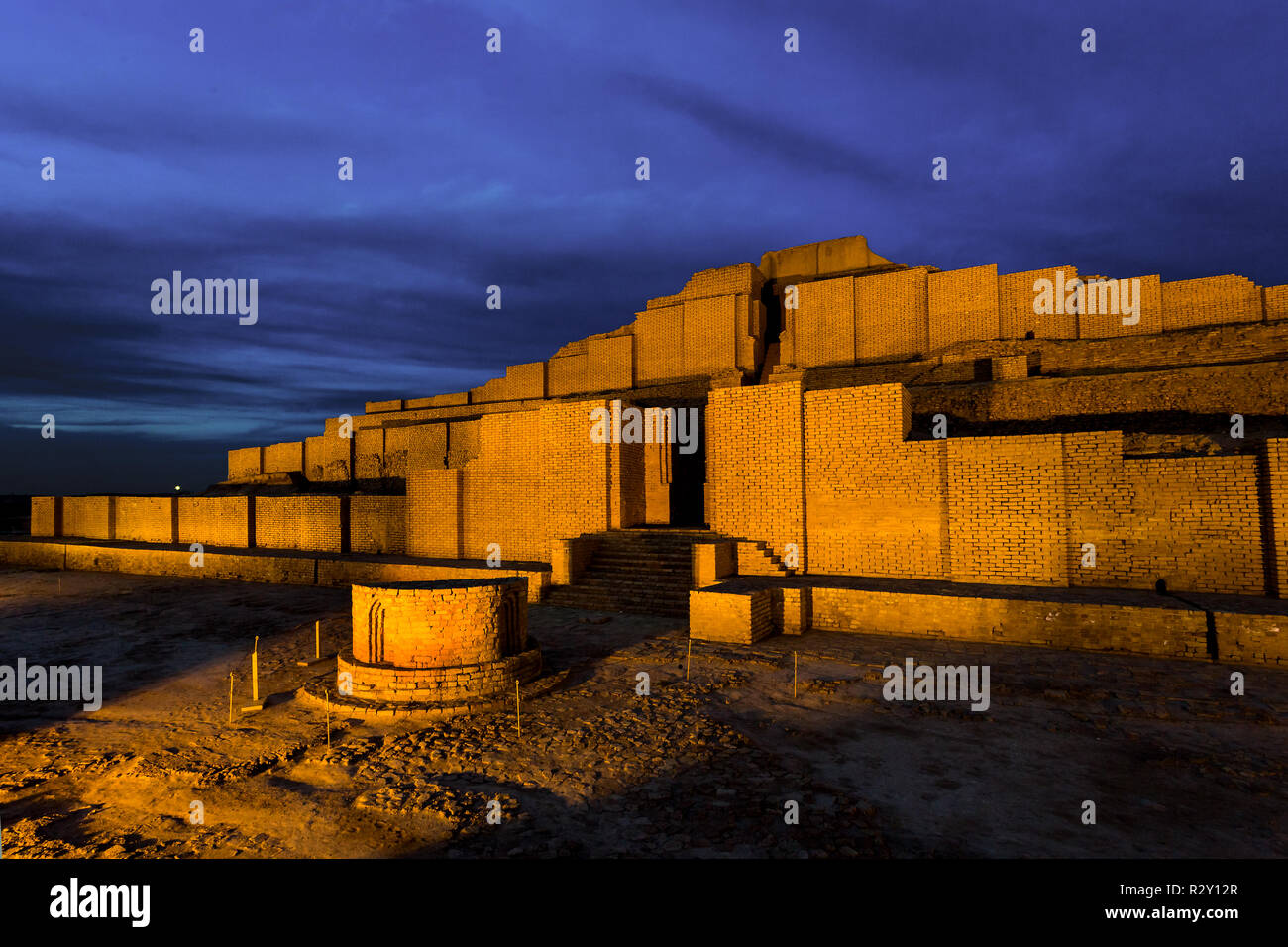 Chogha Zanbil is an ancient Elamite complex in Khuzestan province of Iran. It is one of the few existent ziggurats outside Mesopotamia. Stock Photo