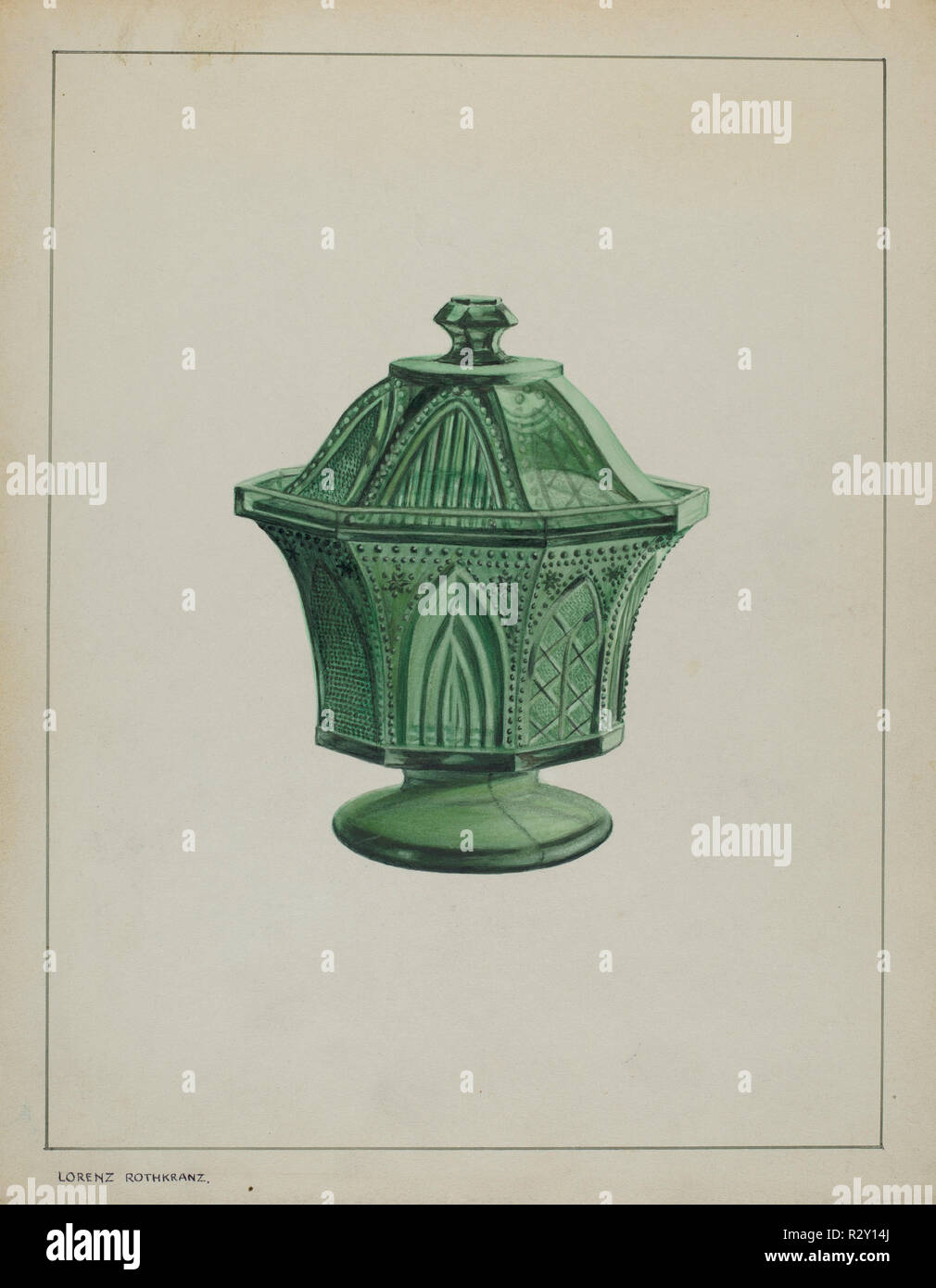 Sugar Bowl. Dated c. 1937. Medium watercolor, graphite, and pen and