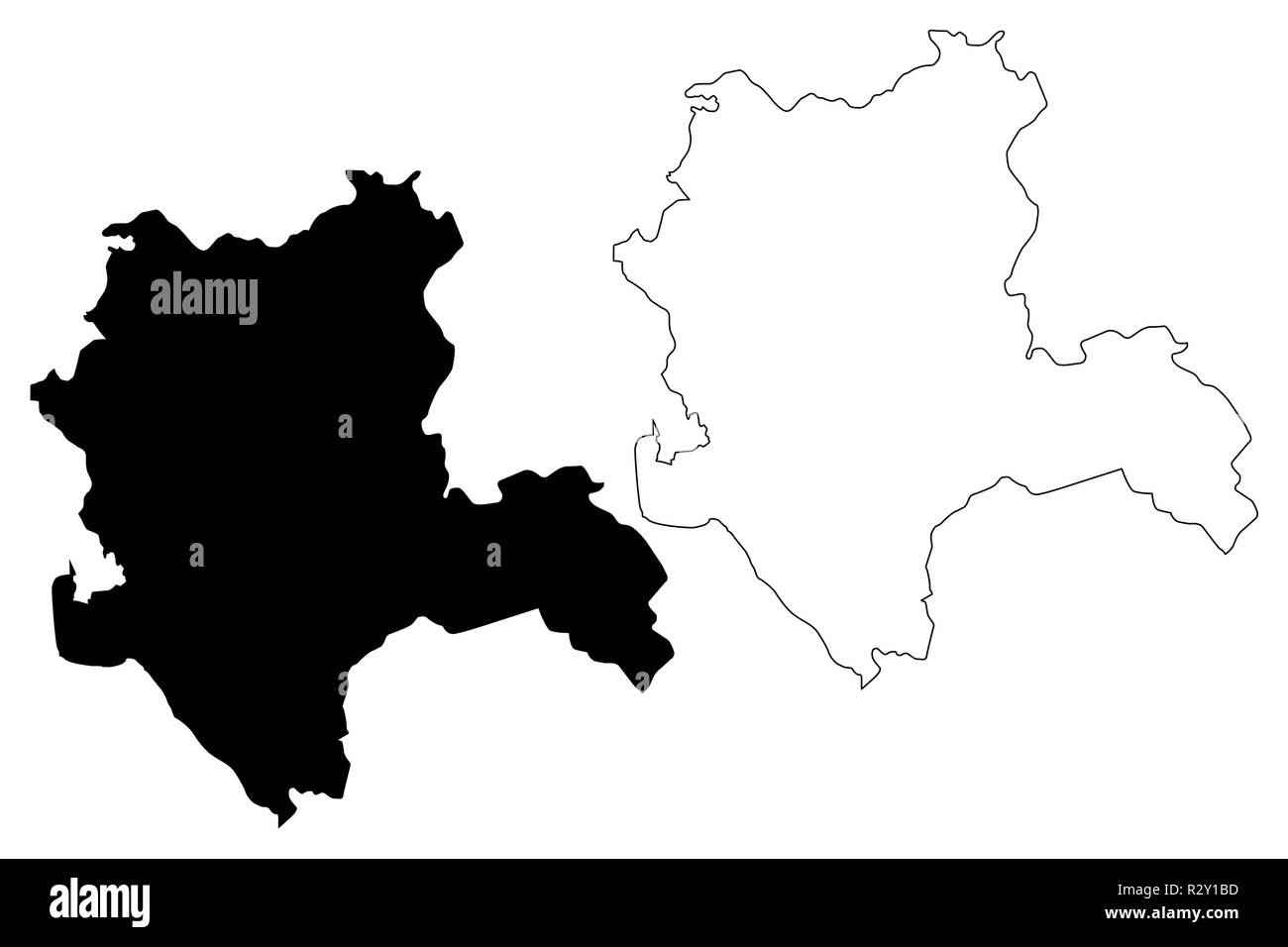 Konya (Provinces of the Republic of Turkey) map vector illustration