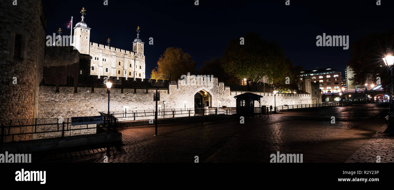 Tower of London at night Stock Photo