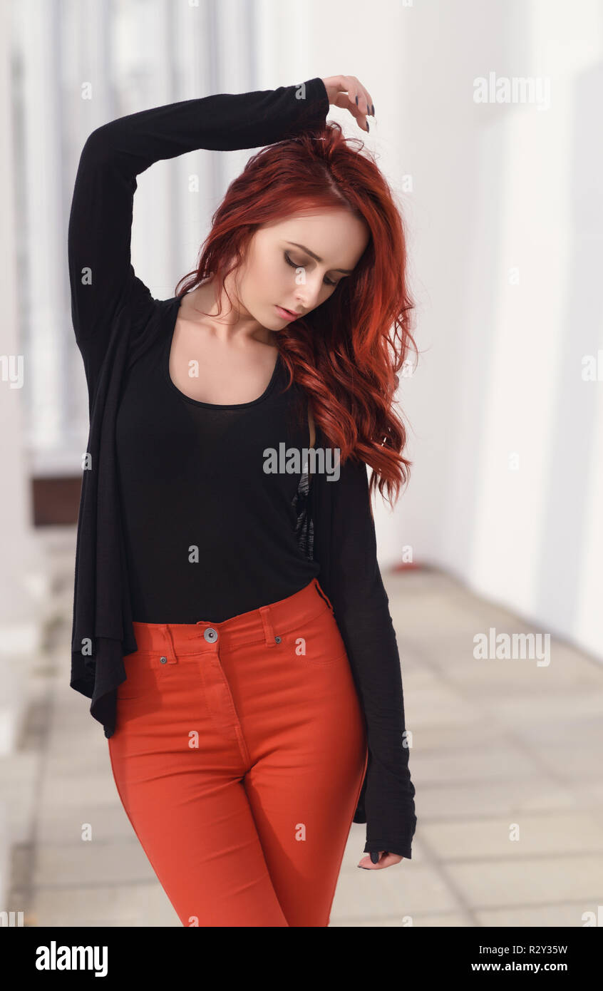 Attractive red haired hi-res stock photography and images - Alamy