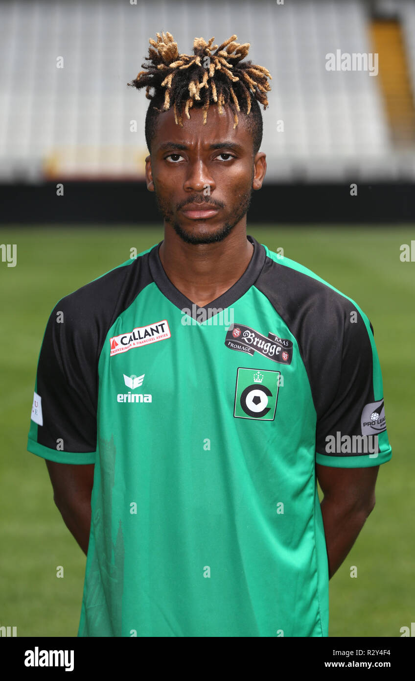 BRUGES, BELGIUM - JULY 18 : Franck Irie pictured during the 2018 - 2019  season photo shoot of Cercle Brugge on July 18, 2018 in Bruges, Belgium.  (Photo Vincent Van Doornick/Isosport Stock Photo - Alamy