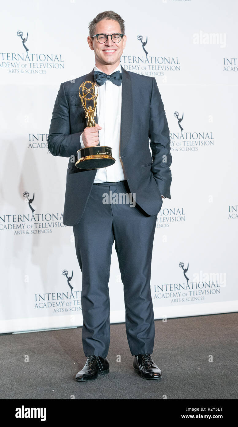 Greg Berlanti poses with his Founders Award during the 46th ...