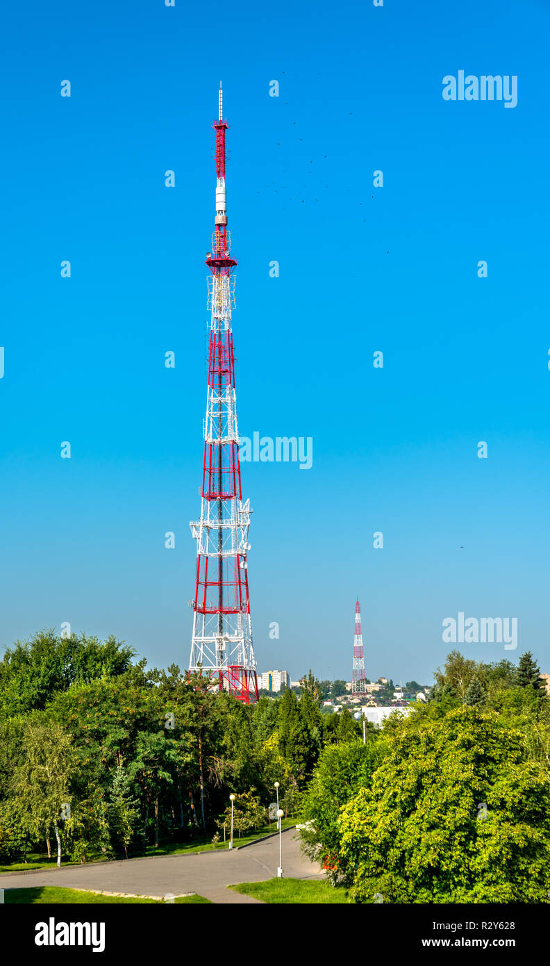Television tower on the Mamayev Kugran in Volgograd, Russia Stock Photo