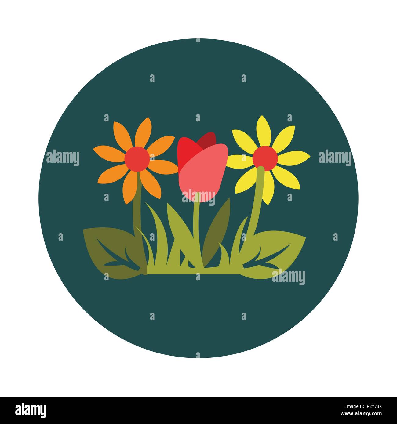 Flat Spring flower on white background Stock Vector Image & Art - Alamy