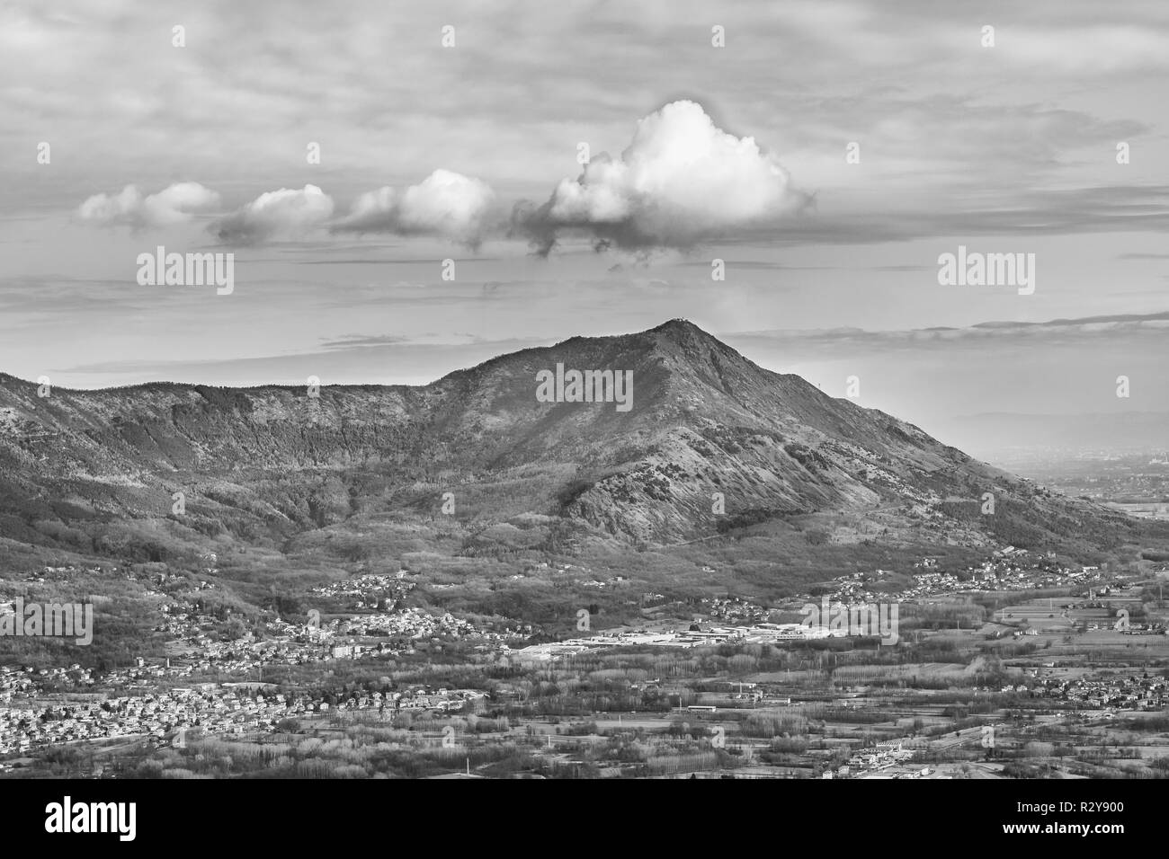 Alpes mountains aerial view from sacra san michele abbey at piamonte district, Italy Stock Photo