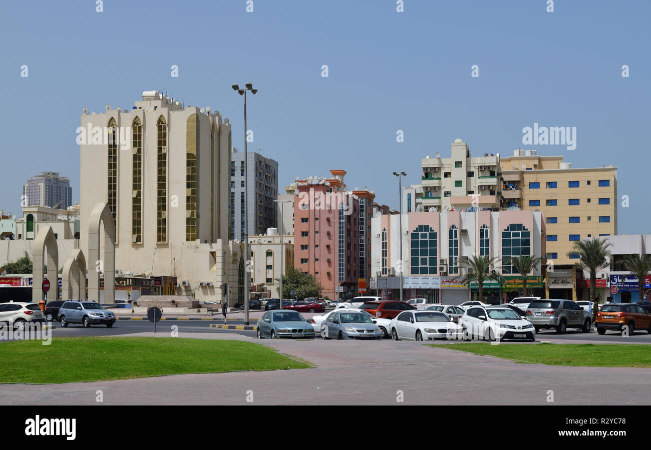 Ajman, UAE - April 6. 2018. Shops in the city center Stock Photo