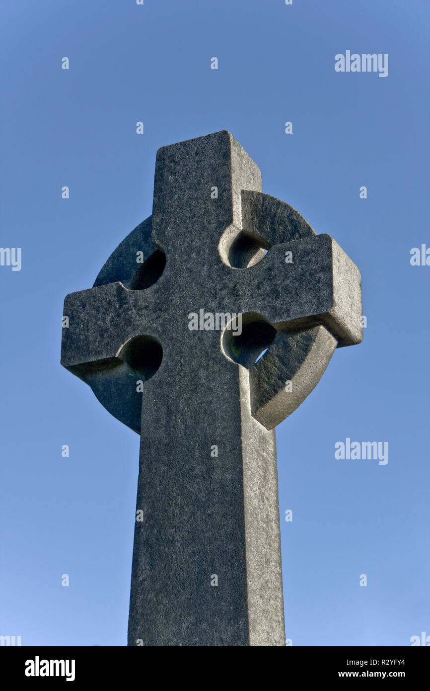 roughly-cut stone cross Stock Photo