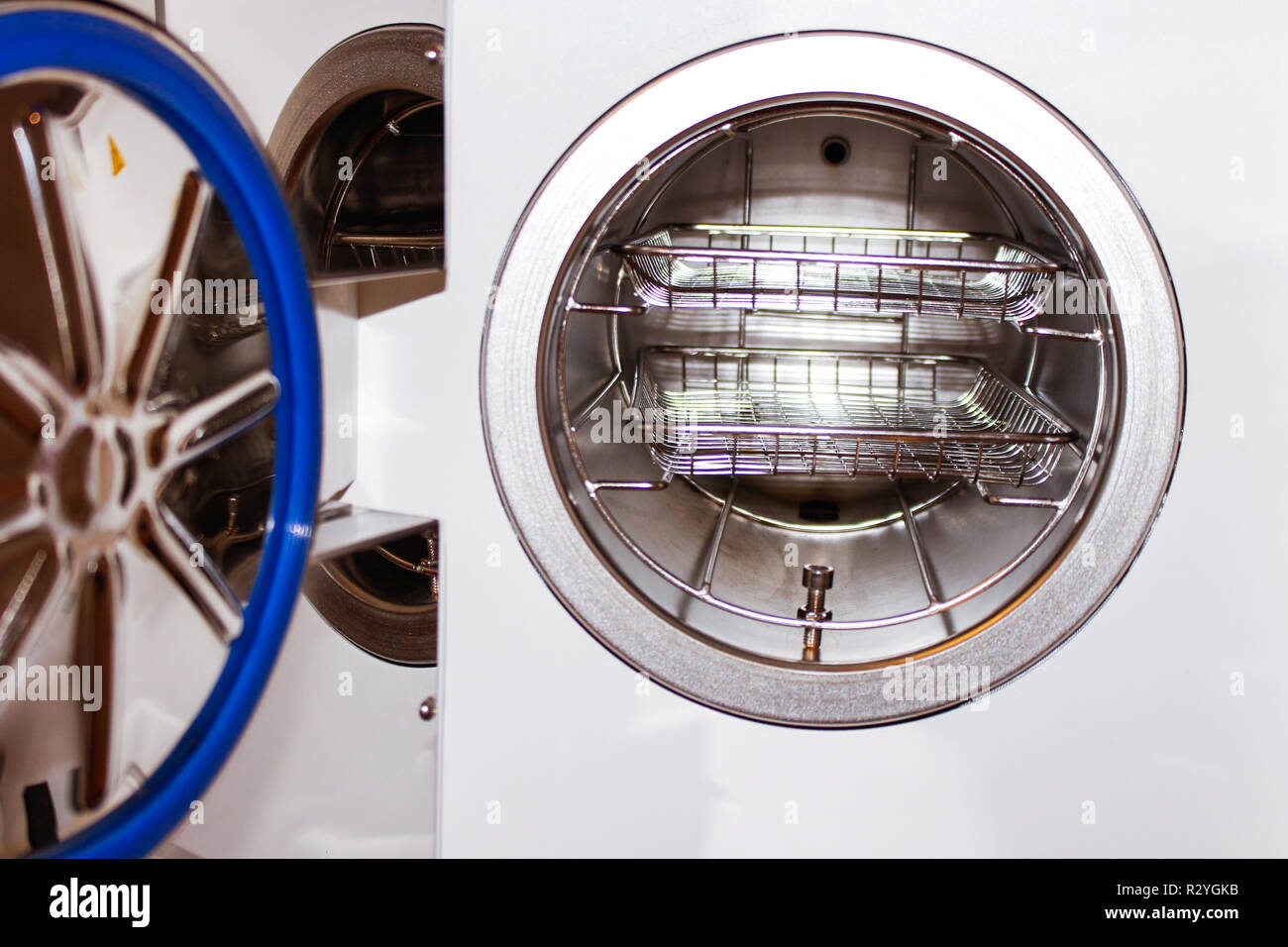 Sterilizing medical instruments in autoclave. Equipment for sterile ...
