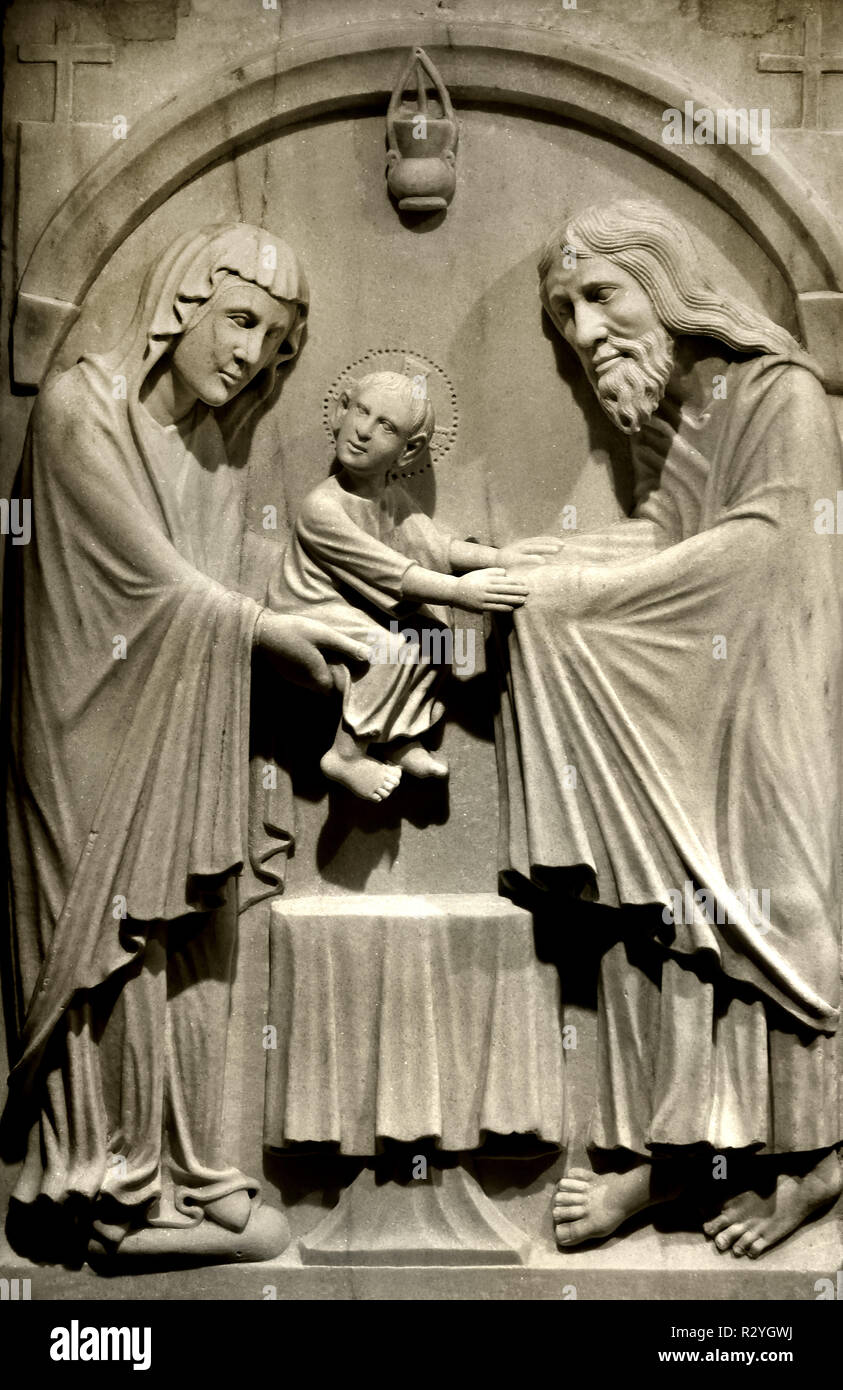 Master sampler, presentation at the temple, 1225-1260 13th Century, Italy, Italian, Stock Photo