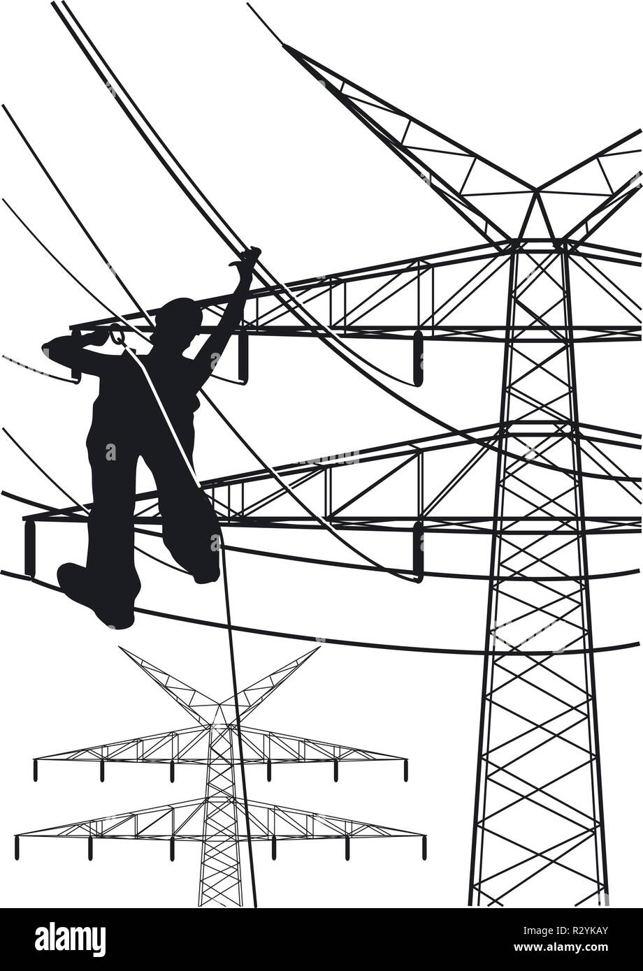 electricity pylons construction Stock Photo Alamy