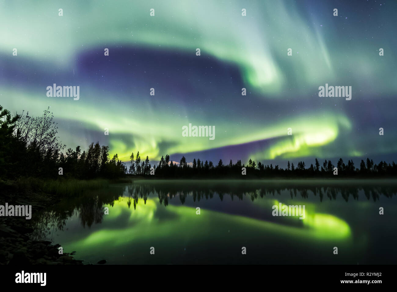 Northern Lights Reflections Stock Photo Alamy