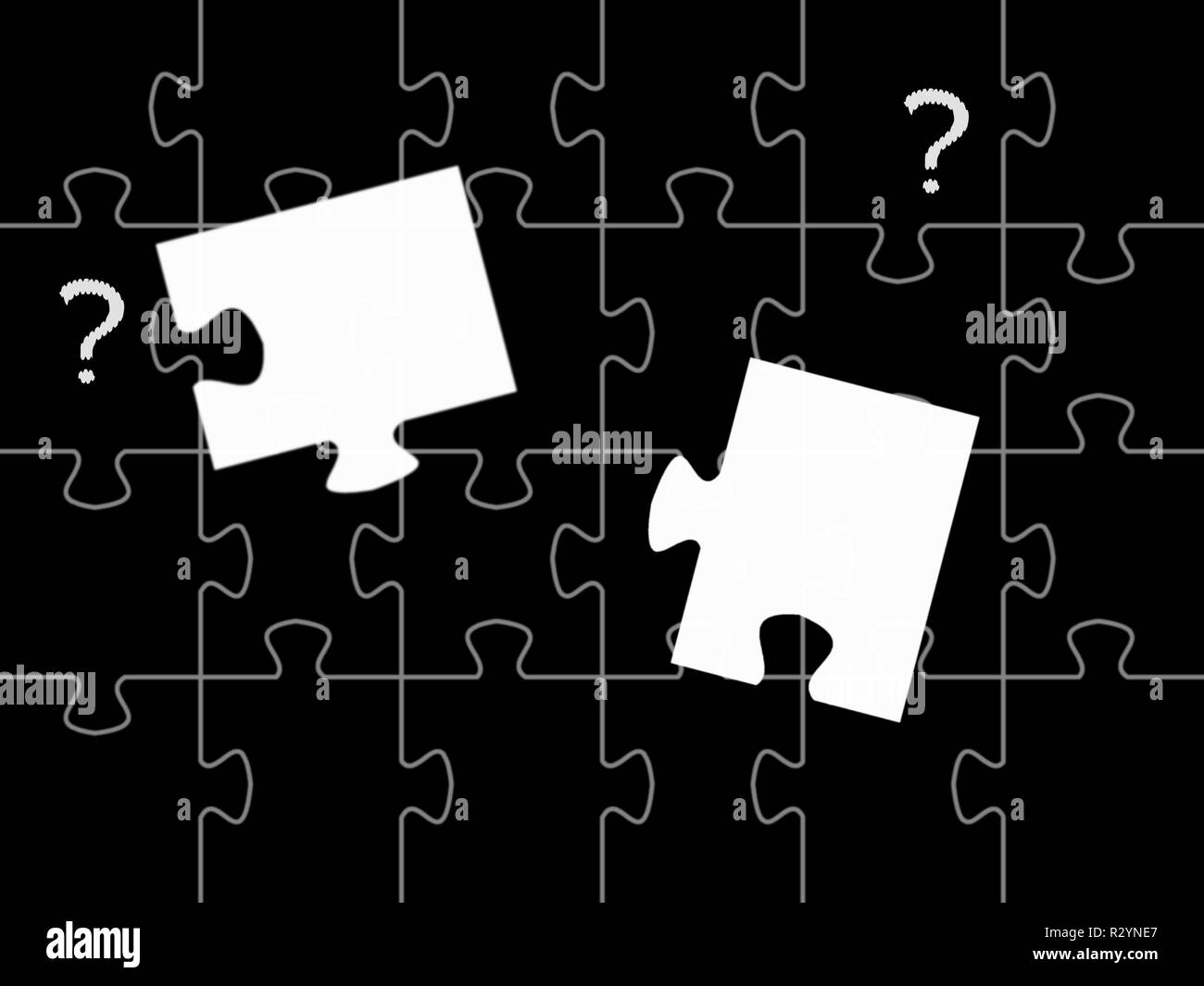 puzzle with question mark Stock Photo