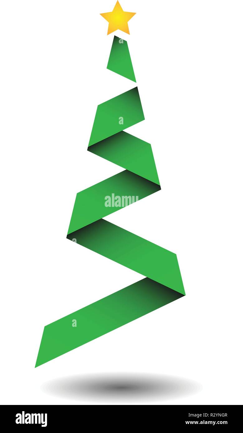 green christmas tree logo vector easy icon Stock Vector