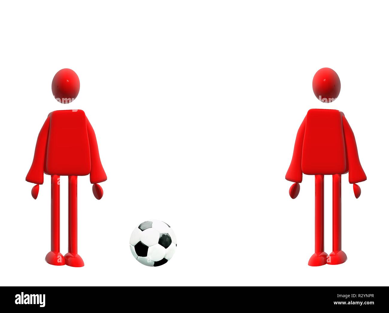 two characters with football Stock Photo