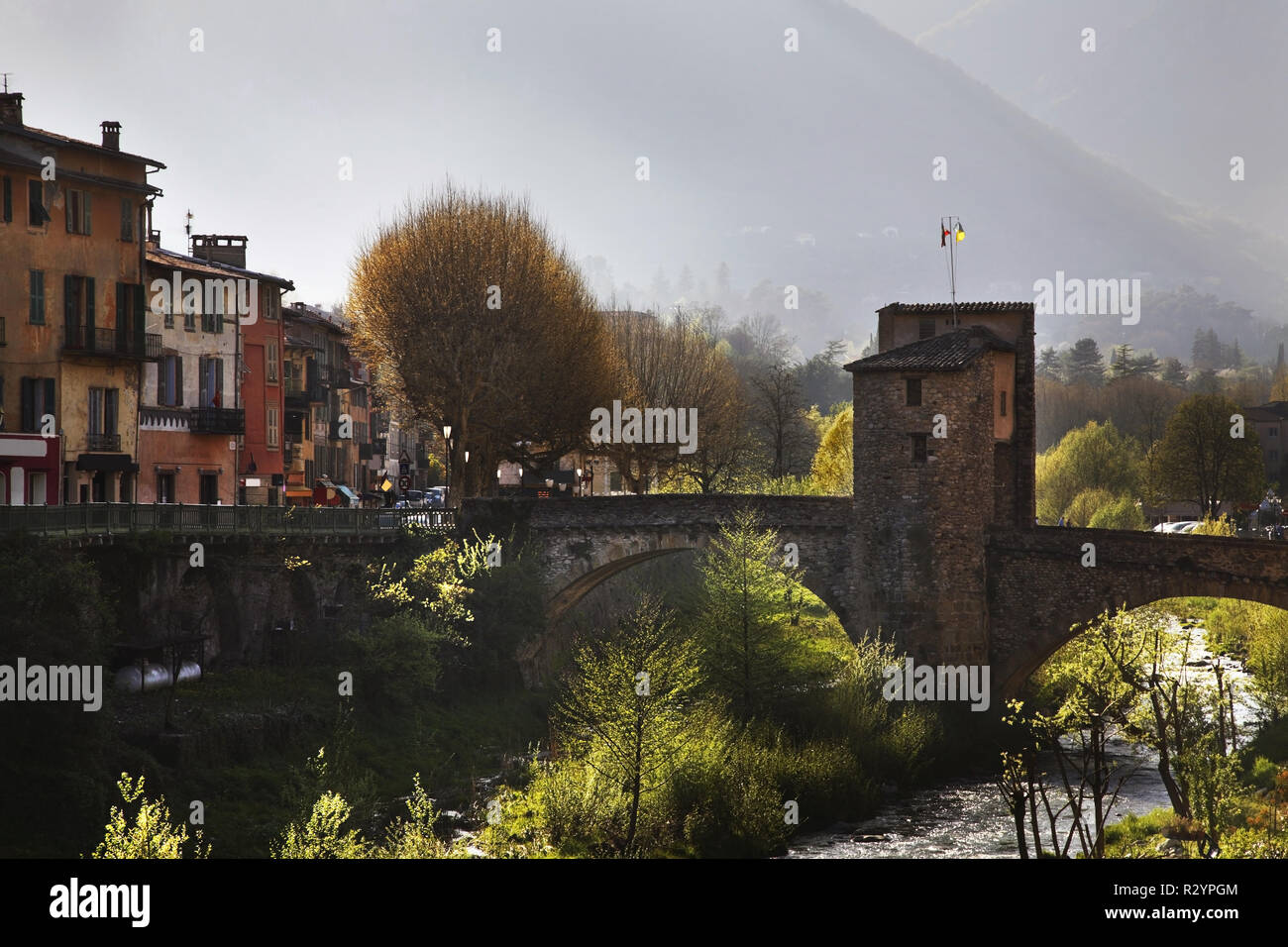 Old bridge in Sospel. France Stock Photo - Alamy