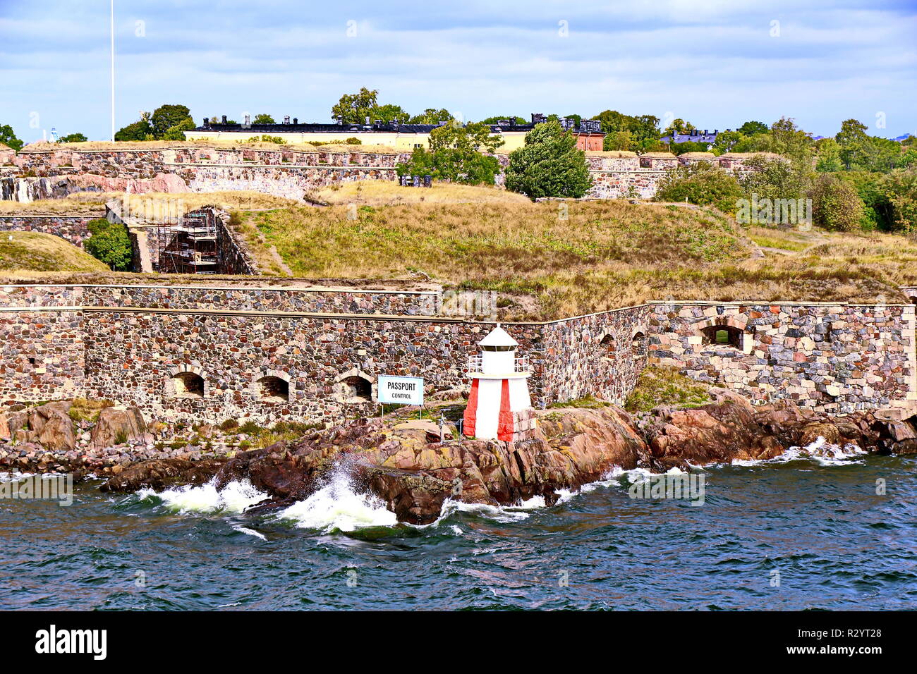 Bastions of finnish fortress Suomenlinna in Helsinki, Finland Stock