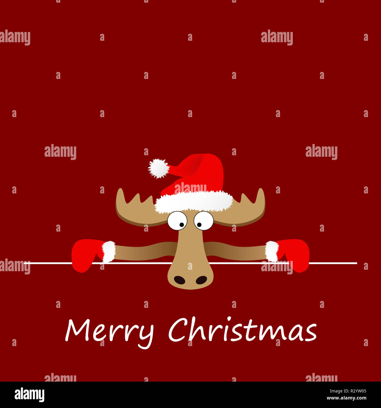 elk with christmas greetings Stock Photo