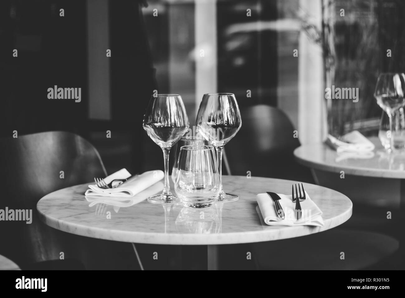 Fancy french restaurant interior decor hi-res stock photography and