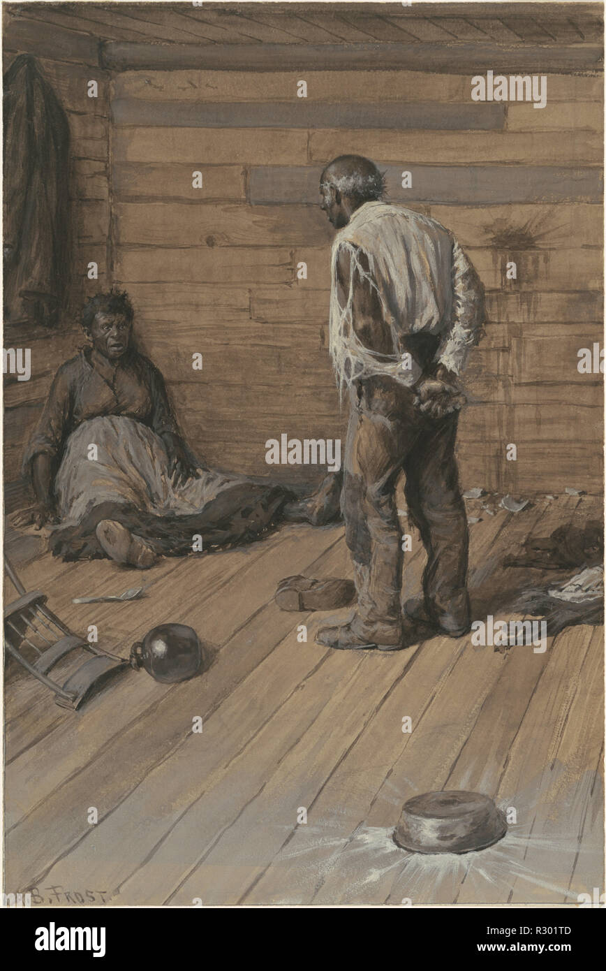 A Conjugal Difference. Dated: 1884. Dimensions: sheet: 55.56 × 37.15 cm (21 7/8 × 14 5/8 in.). Medium: watercolor and gouache on wove paper. Museum: National Gallery of Art, Washington DC. Author: Arthur B. Frost. Stock Photo