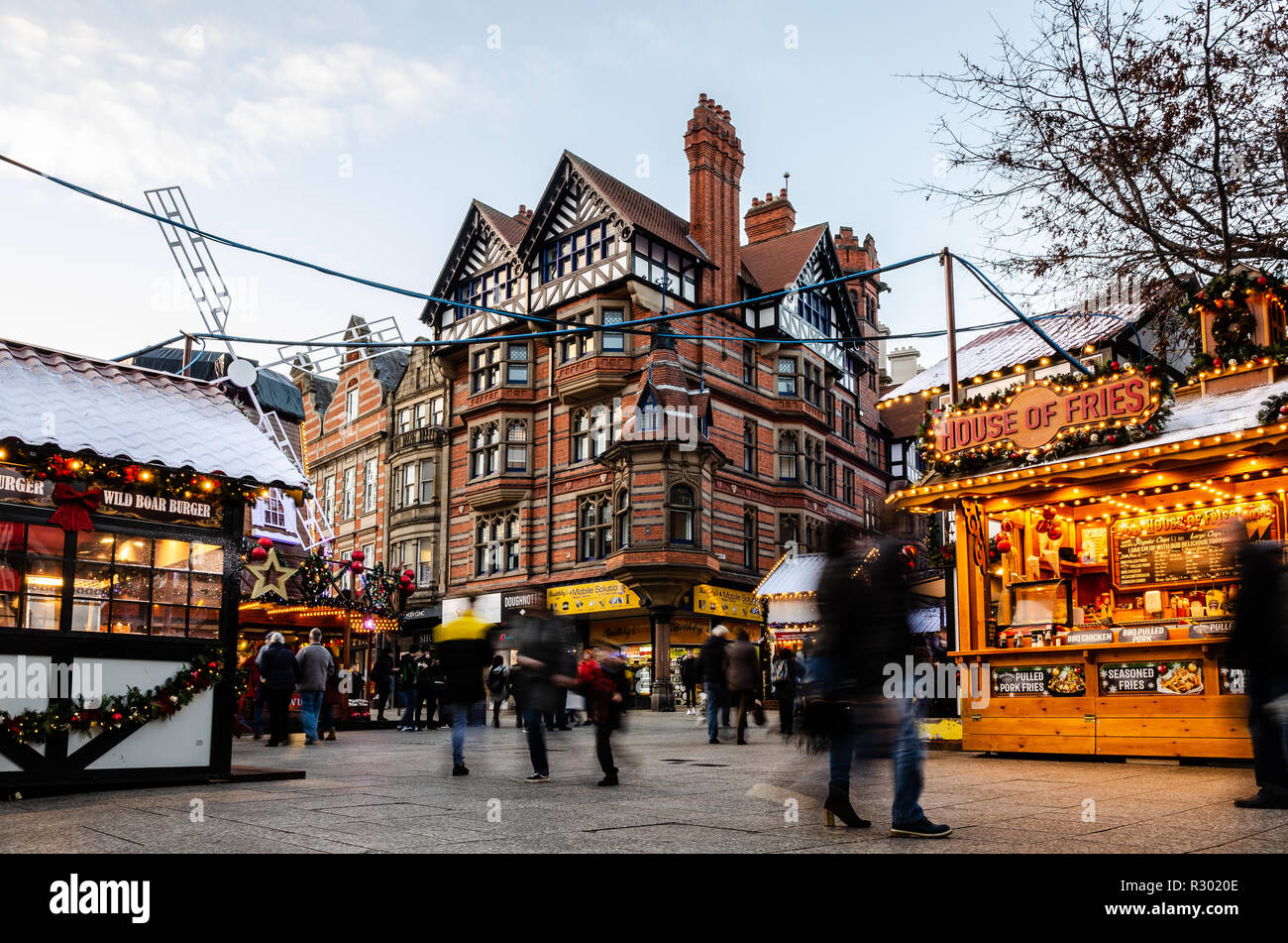 Christmas Market in Nottingham, UK Stock Photo Alamy