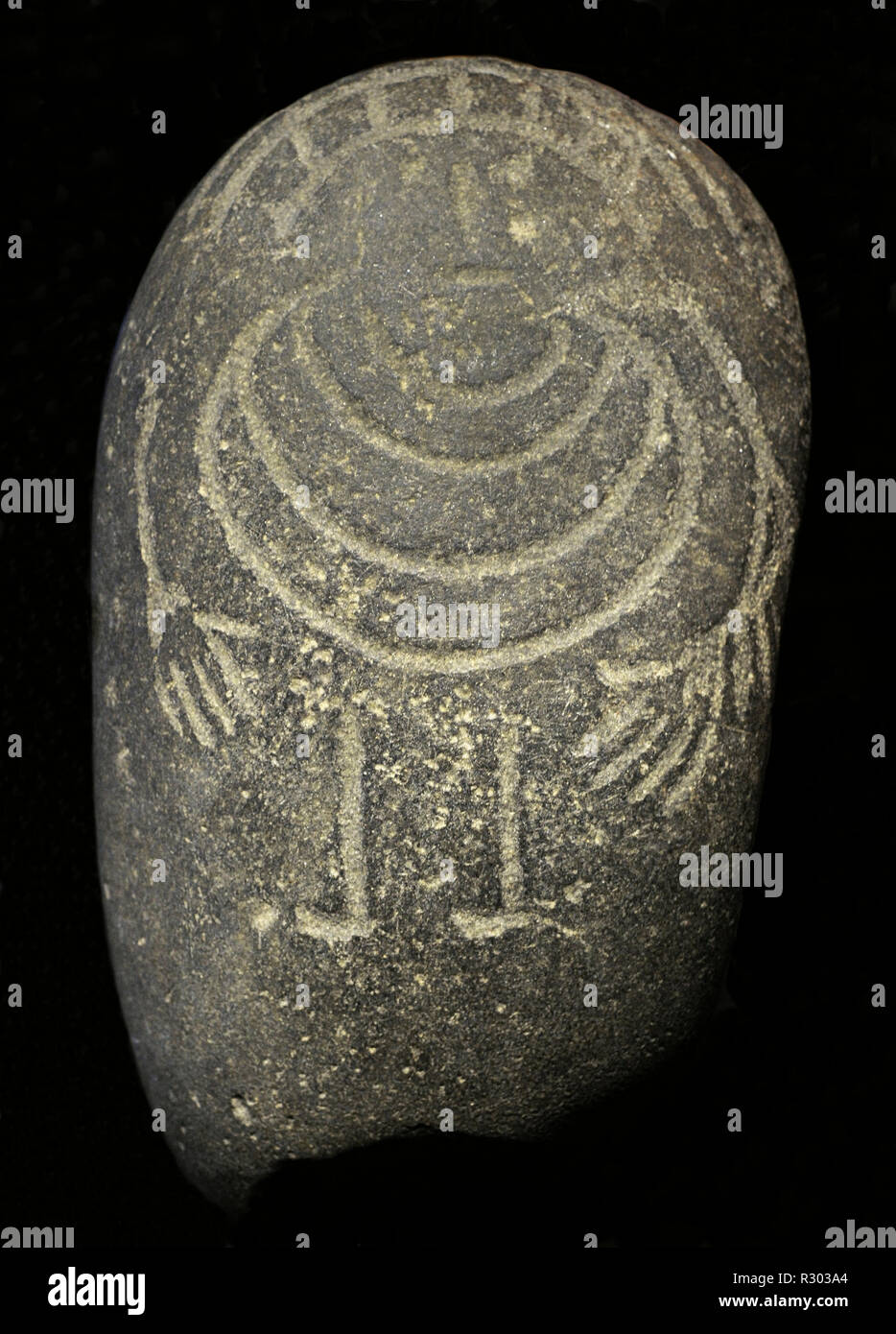Idol of Ciudad Rodrigo. Basalt. 2000-1500 BC. Ancient-Middle Bronze Age. From Ciudad Rodrigo (province of Salamanca, Castile and Leon), Spain. National Archaeological Museum. Madrid. Spain. Stock Photo