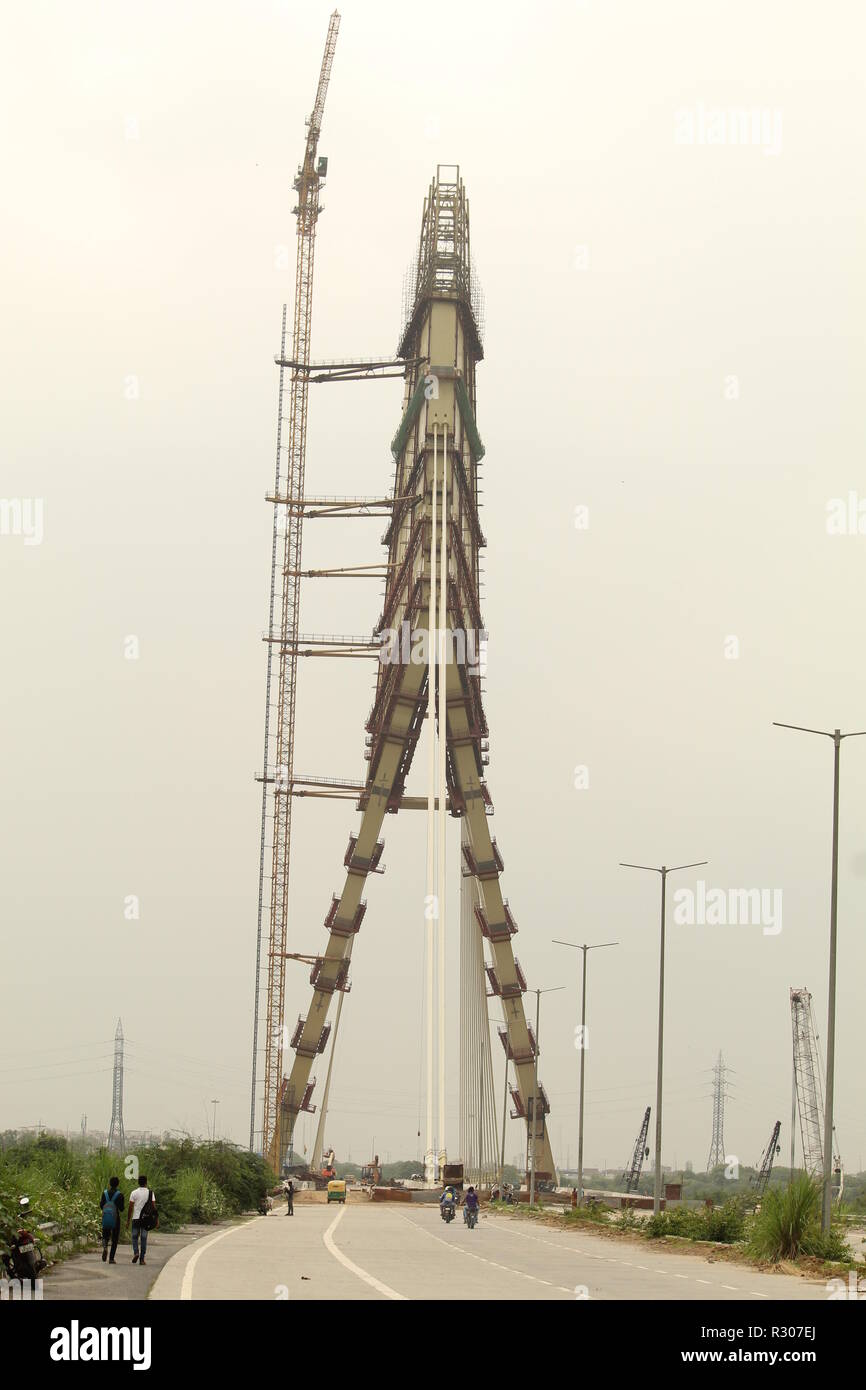 wazirabad signature bridge delhi Stock Photo