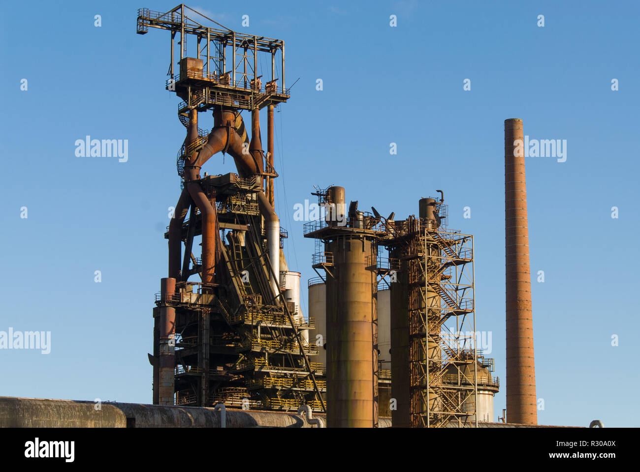 Arbed, steelworks, Metallurgie, pipes, factory, Luxemburg Stock Photo ...