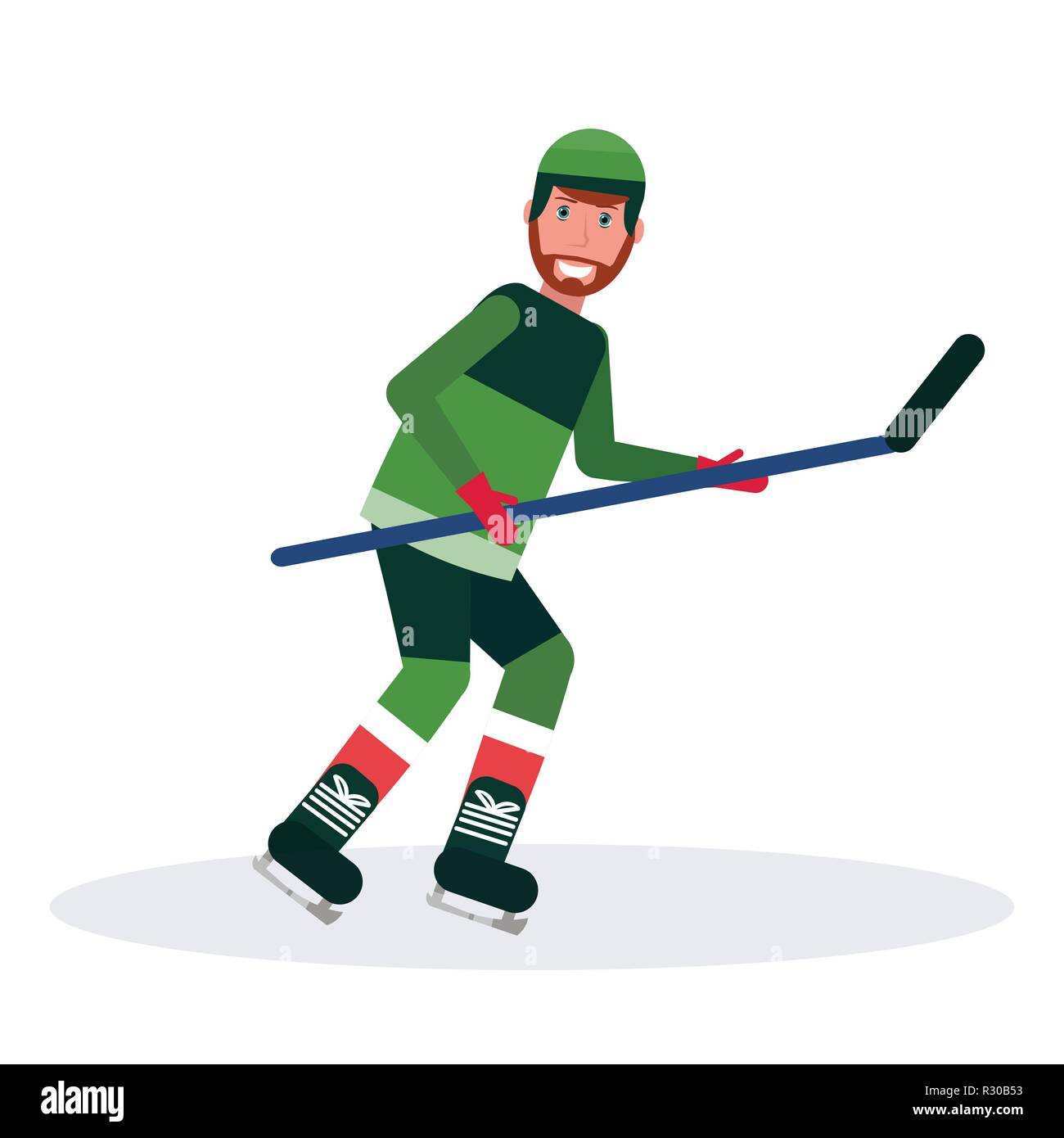 ice hockey player holding stick skating goal celebrating concept male