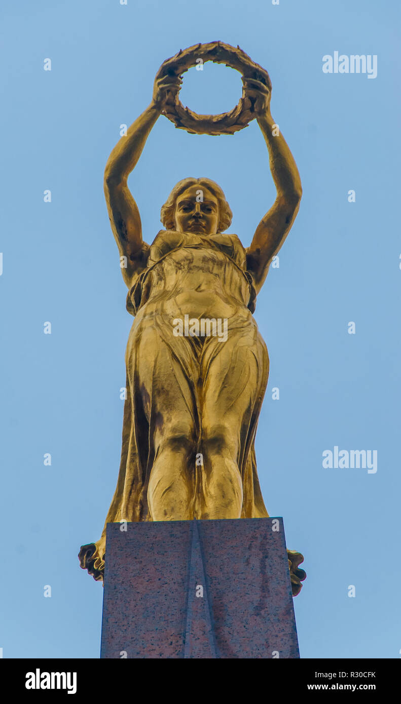 Gëlle Fra , Statue, landmark, Luxemburg Stock Photo