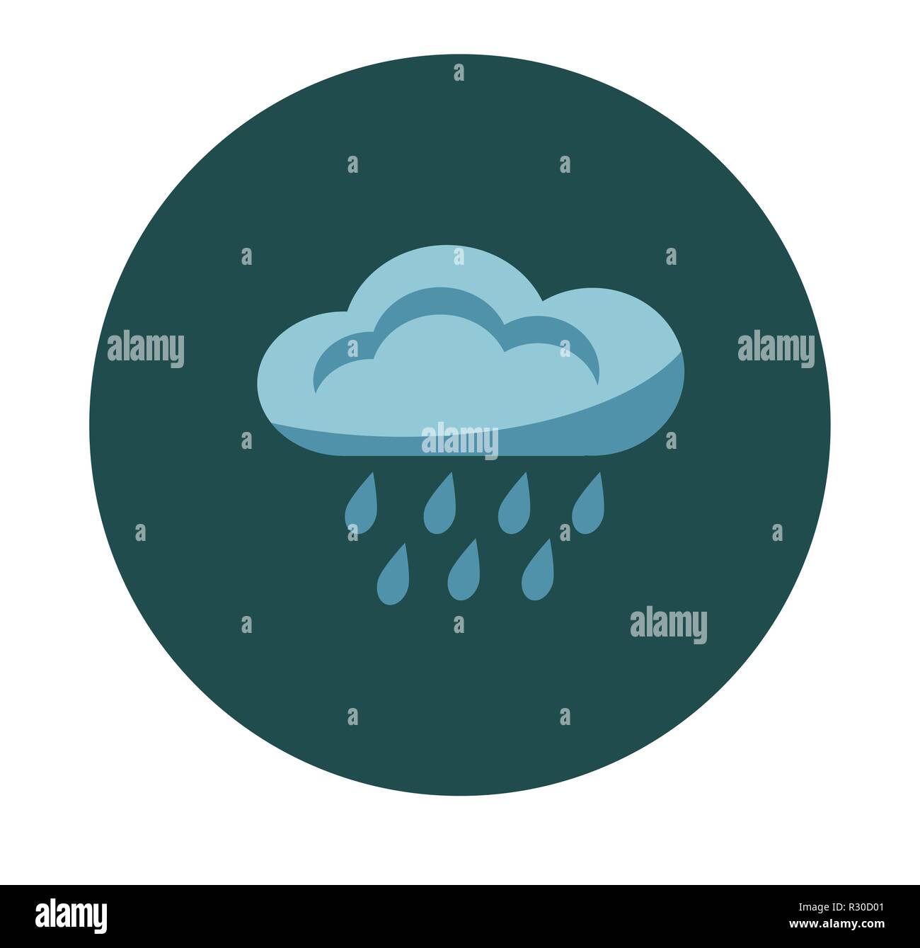 Flat Rain cloud on white background icon Stock Vector Image & Art - Alamy