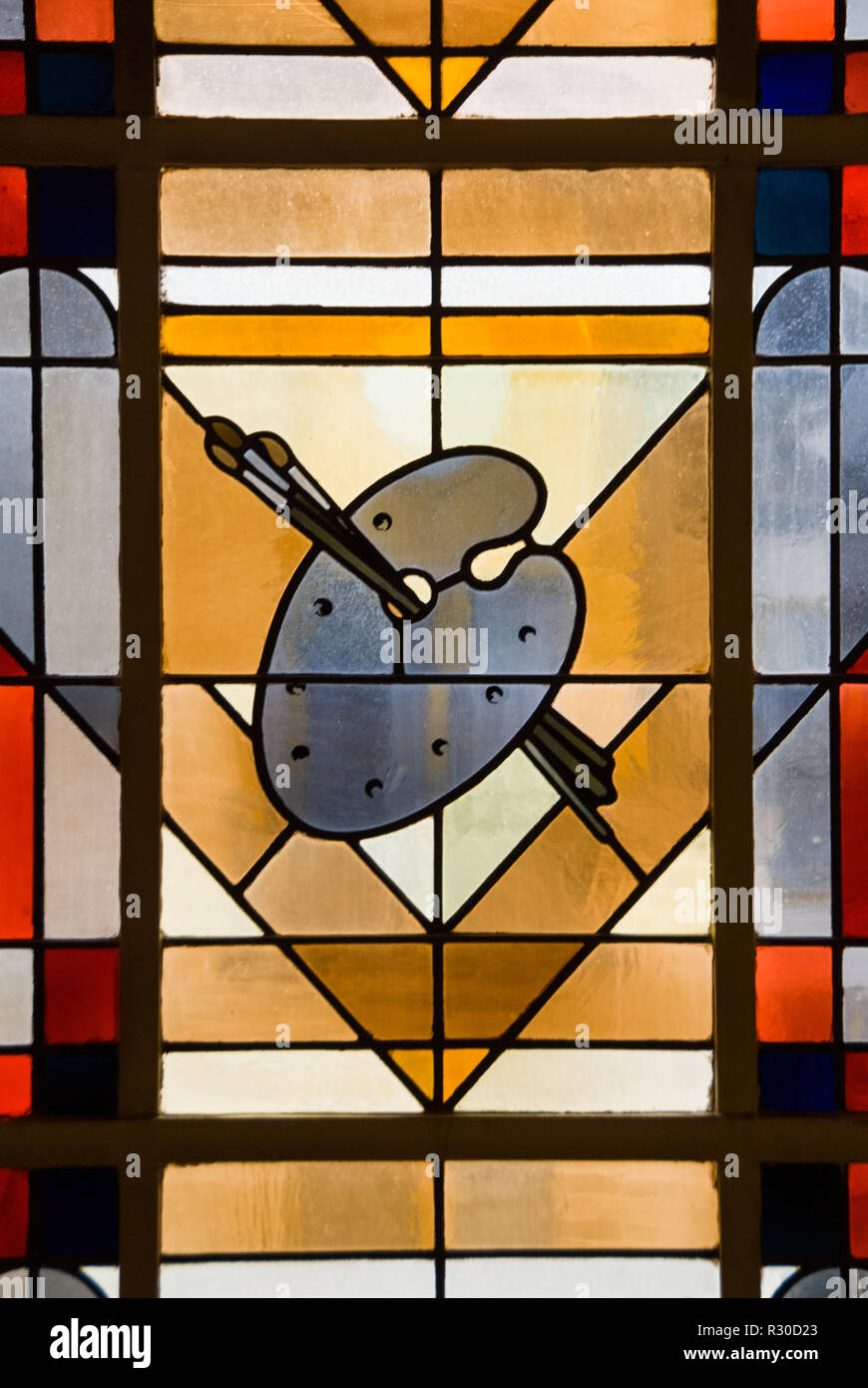 Art, stained glass, Symbols Stock Photo Alamy