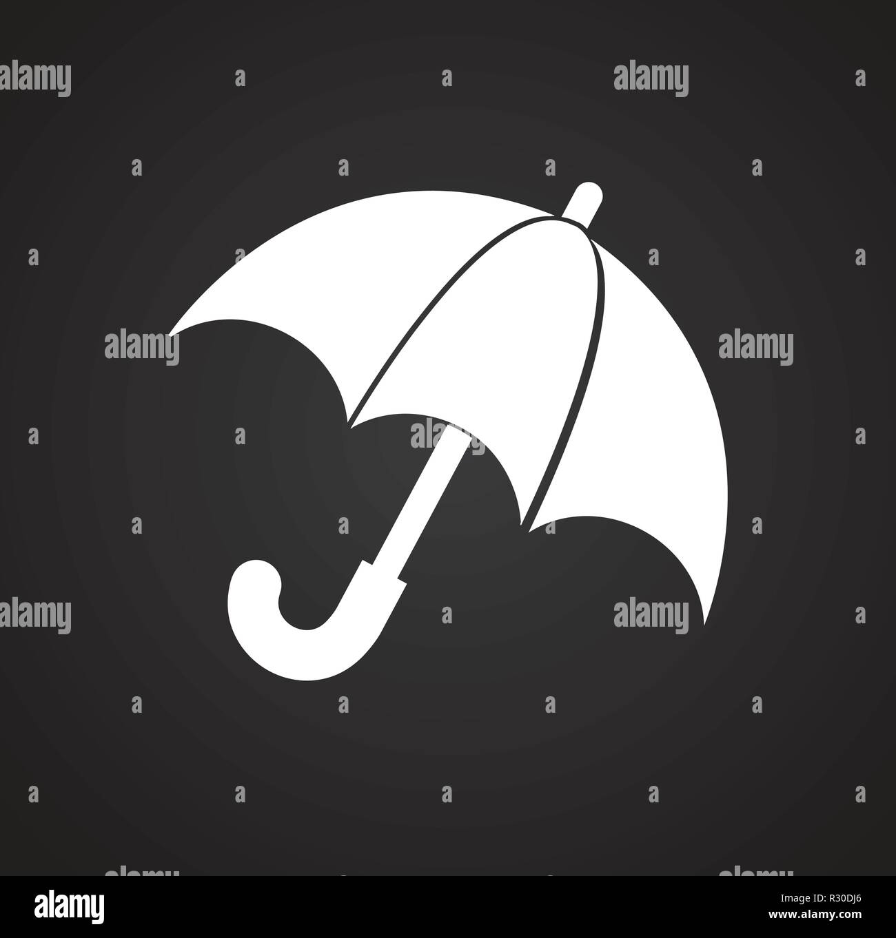Umbrella on black background icon Stock Vector Image & Art - Alamy