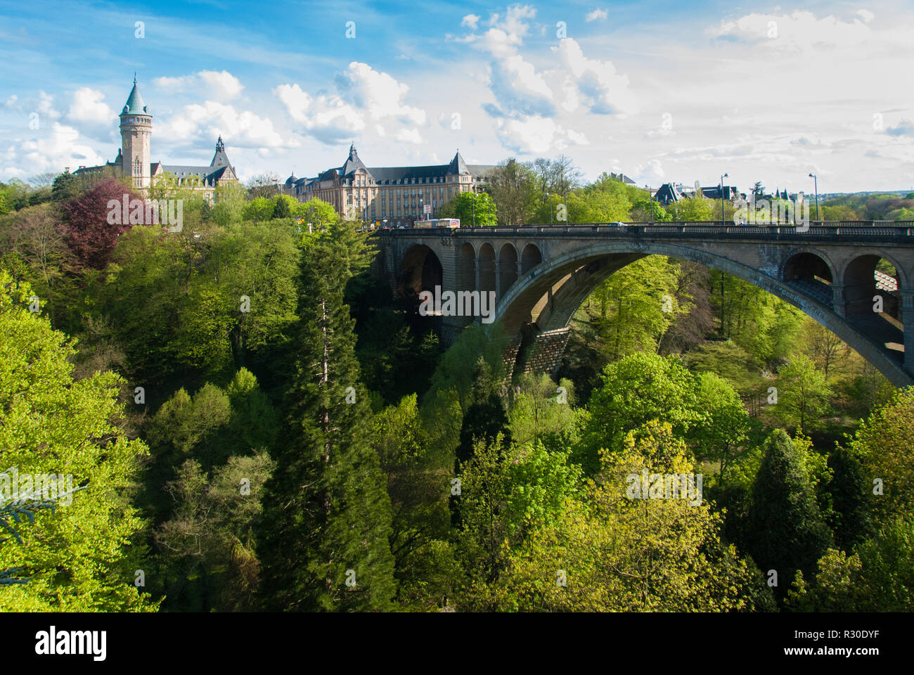 Pont Adolph, Bridge, Luxemburg, valley, Stock Photo