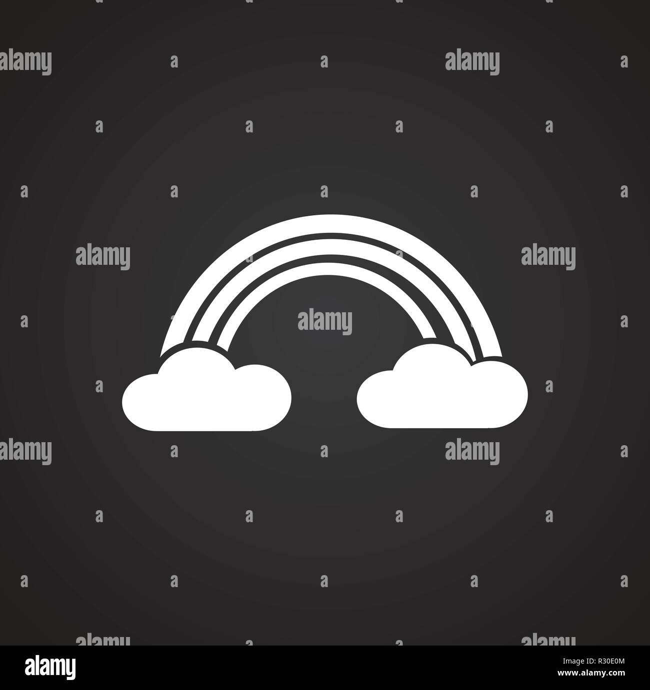 Rainbow in clouds on black background icon Stock Vector Image & Art - Alamy