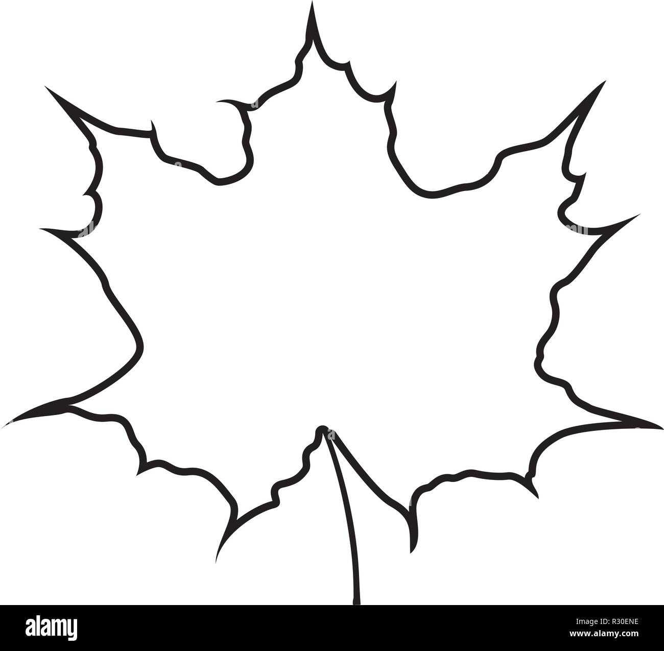 Black and white maple leaf silhouette Royalty Free Vector