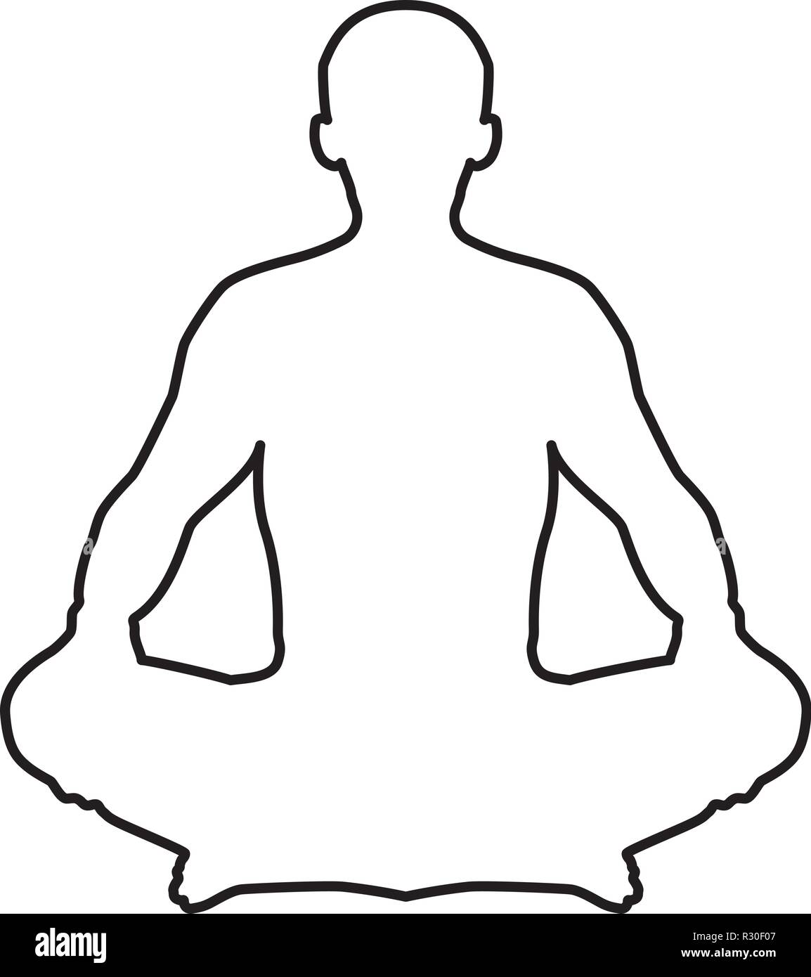 Man in pose lotus Yoga pose Meditation position silhouette Asana icon ... Simple Person Outline