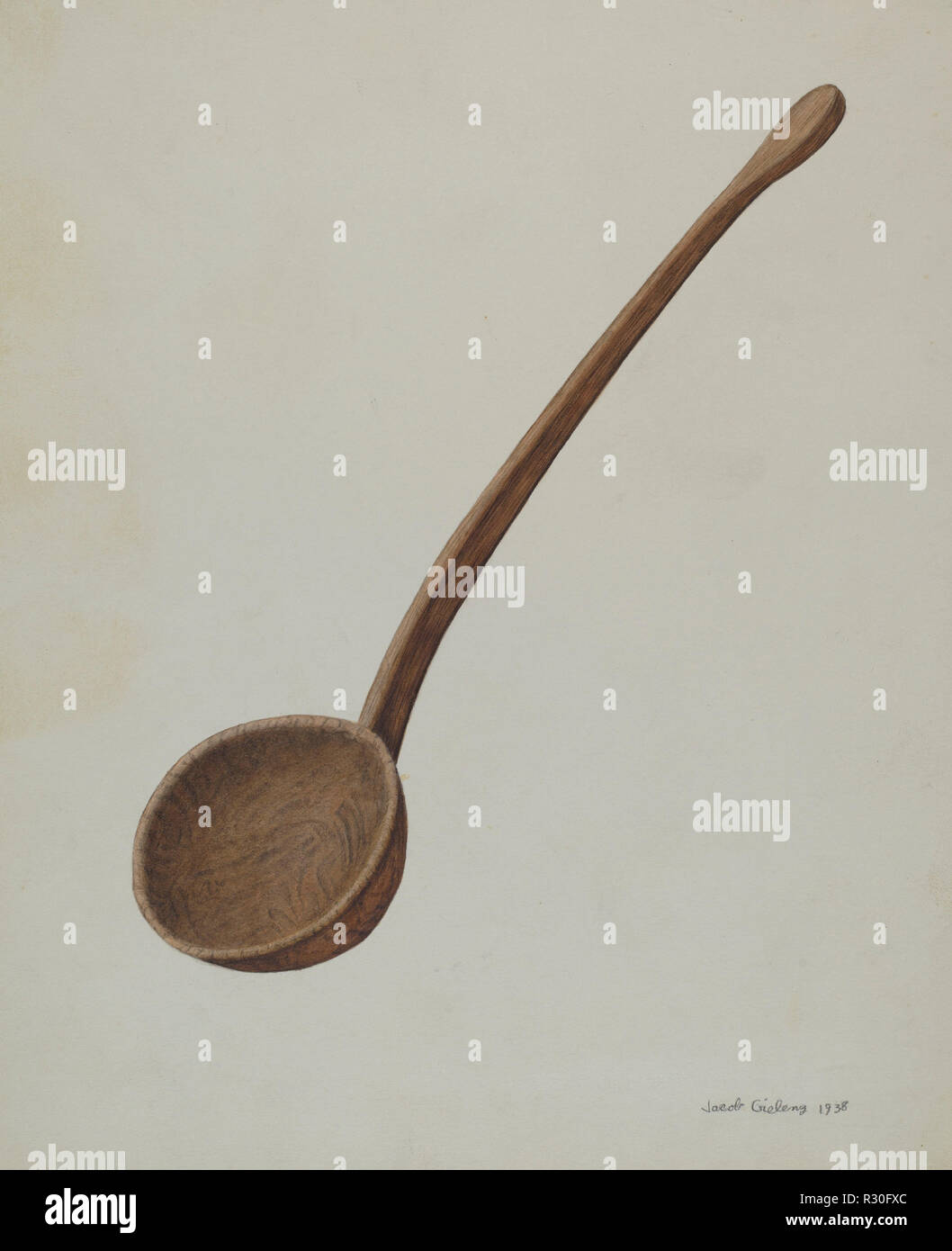 Wooden Dipper. Dated: 1938. Dimensions: overall: 28 x 22.9 cm (11 x 9 in.). Medium: watercolor and graphite on paperboard. Museum: National Gallery of Art, Washington DC. Author: Jacob Gielens. Stock Photo